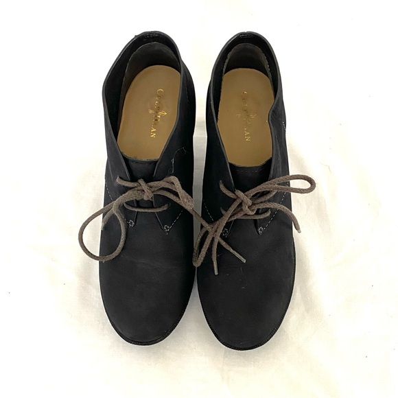 Cole Haan Suede Leather Wedge Ankle Booties - Picture 4 of 7